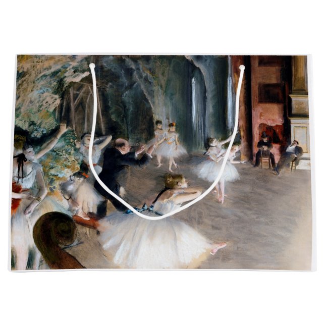 Bolsa De Regalo Grande El ensayo en escena, Edgar Degas (Anverso)