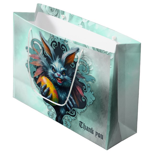 Bolsa De Regalo Grande El espeluznante conejo de Pascua, (Angulo Anverso)