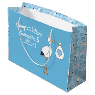 Bolsa De Regalo Grande El género verde de Stork Baby Shower es neutro
