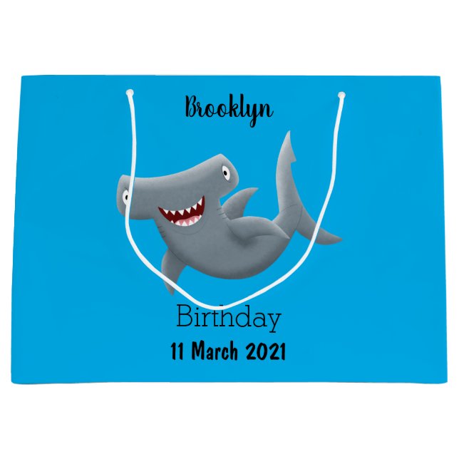 Bolsa De Regalo Grande El gracioso tiburón martillo personalizado (Anverso)