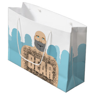Bolsa De Regalo Grande El hombre oso calvo musculoso de SlipperyJoe carri