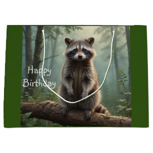 Bolsa De Regalo Grande El mapache en el bosque