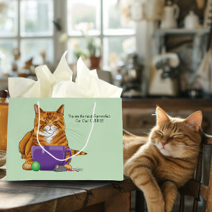 Bolsa De Regalo Grande El mejor día del padre del papá del gato