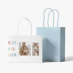 Bolsa De Regalo Grande El mejor regalo de papá de color de la foto modern