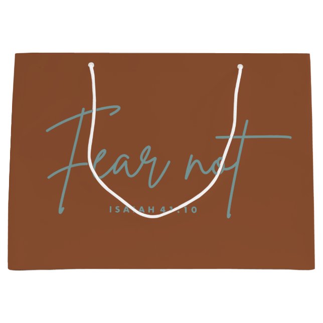 Bolsa De Regalo Grande "El miedo No". Isaías 41:10 (Anverso)