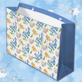 Bolsa De Regalo Grande El niño de cumpleaños de Dino Fiesta Cute Dinosaur