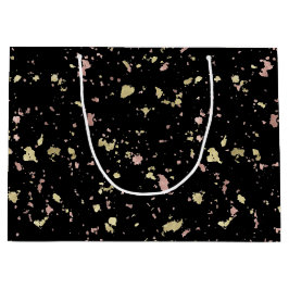 Bolsa De Regalo Grande El oro mate y el oro Rosa caen en negro