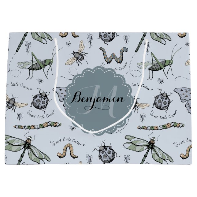 Bolsa De Regalo Grande El Pastel Azul Boho Bebés Bebés Niños y Bebé (Anverso)