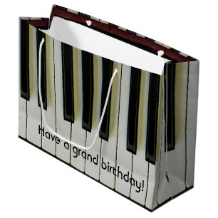 Bolsa De Regalo Grande El piano magnífico del cumpleaños cierra el