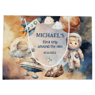 Bolsa De Regalo Grande El primer viaje del espacio astronauta alrededor d