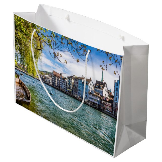 Bolsa De Regalo Grande El río Limmat, Zúrich (Angulo reverso)