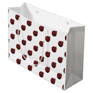 Bolsa De Regalo Grande El rojo chispeante chispea modelo de la mariquita