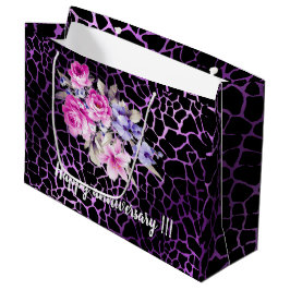 Bolsa De Regalo Grande El Rosa negro morado moderno de lujo Tigar