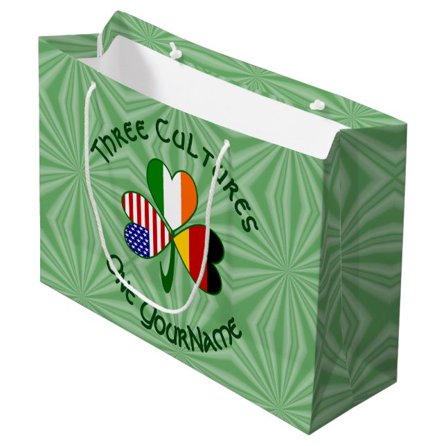 Bolsa De Regalo Grande El Shamrock americano alemán personalizado (Angulo Anverso)