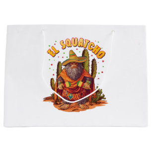 Bolsa De Regalo Grande El Squatcho Bigfoot con Maraca, Sombrero y Ponc