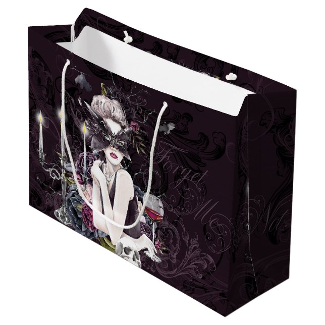 Bolsa De Regalo Grande El vampiro | Moody Gothic Vampy Glam Pale Piel (Angulo Anverso)