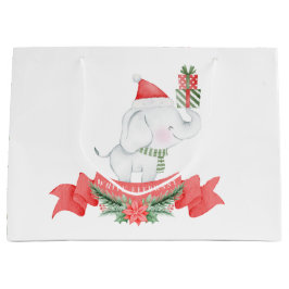 Bolsa De Regalo Grande Elefante blanco lindo | NAVIDADES