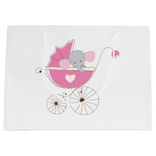 Bolsa De Regalo Grande Elefante rosado de la niña infantil