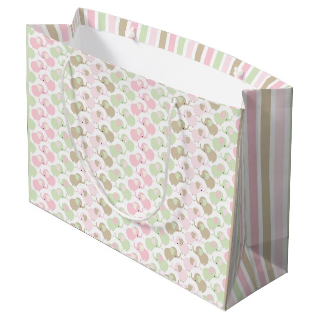 Bolsa De Regalo Grande elefantes pastel (Angulo reverso)