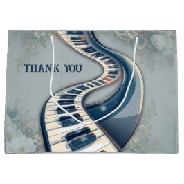 Bolsa De Regalo Grande Elegance in piano keys and blossoms.