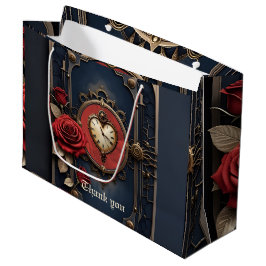 Bolsa De Regalo Grande Elegancia Eterna – Corazón de Relojería.