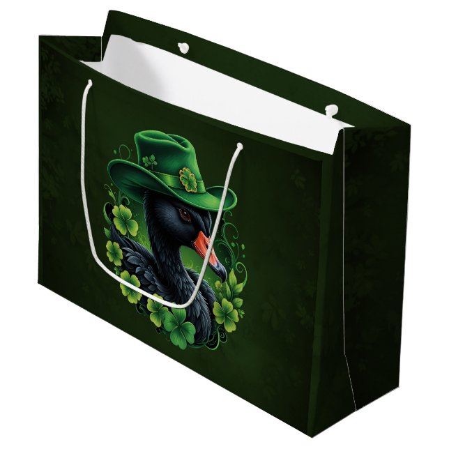 Bolsa De Regalo Grande Elegancia irlandesa, el cisne negro de San Patrici (Angulo Anverso)