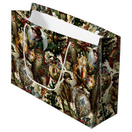 Bolsa De Regalo Grande Elegancia Navideña Victoriana