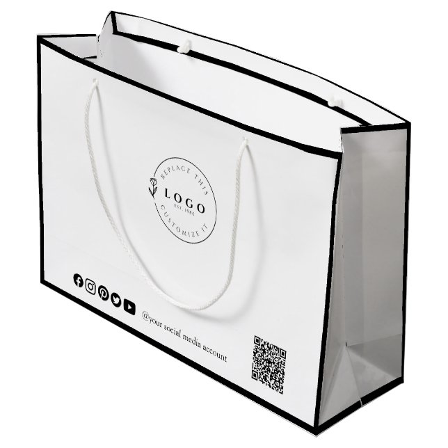 Bolsa De Regalo Grande Elegancia Personalizable a Medida para Negocios (Angulo reverso)