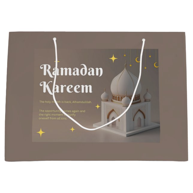 Bolsa De Regalo Grande Elegant Arabic Calligraphy Ramadan Wishes (Anverso)
