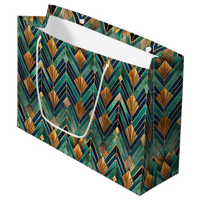 Bolsa De Regalo Grande Elegant Art Deco tiled pattern  (Angulo Anverso)