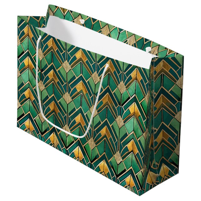 Bolsa De Regalo Grande Elegant Art Deco tiled pattern  (Angulo Anverso)