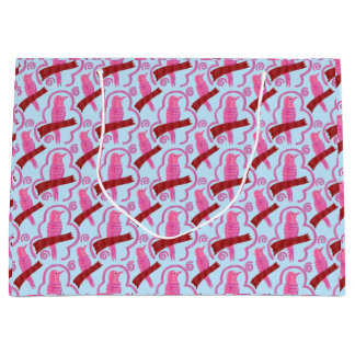 Bolsa De Regalo Grande Elegant birds Pattern Large Gift Bag