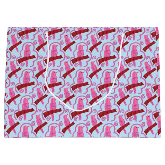 Bolsa De Regalo Grande Elegant birds Pattern Large Gift Bag (Anverso)