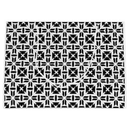 Bolsa De Regalo Grande Elegant Black and White Geometric Pattern