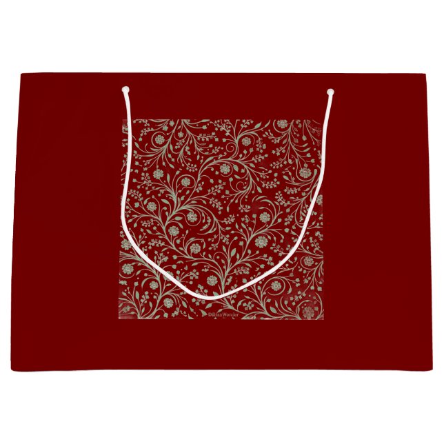 Bolsa De Regalo Grande Elegant Botanical Floral Pattern – Minimal Nature  (Anverso)