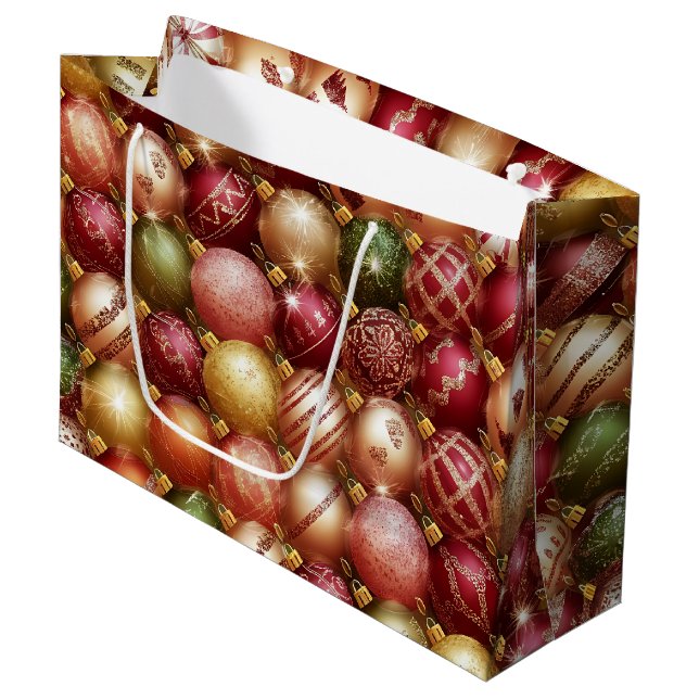 Bolsa De Regalo Grande Elegant Christmas Tree Baubles Decorations Holiday (Angulo Anverso)