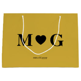 Bolsa De Regalo Grande Elegant Custom Monogrammed Gift Bag for Couples