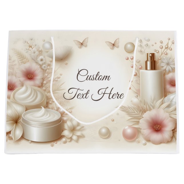 Bolsa De Regalo Grande Elegant Floral Beauty Cosmetic Professional (Anverso)