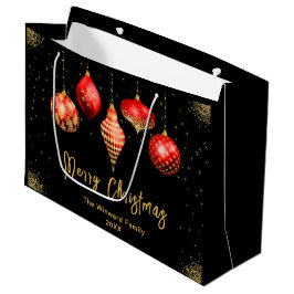 Bolsa De Regalo Grande Elegant Gold and Red Ornament Christmas