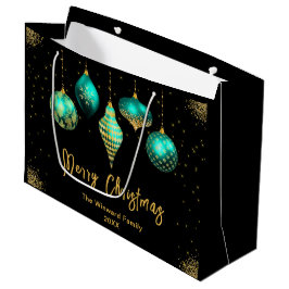 Bolsa De Regalo Grande Elegant Gold and Teal Ornament Christmas
