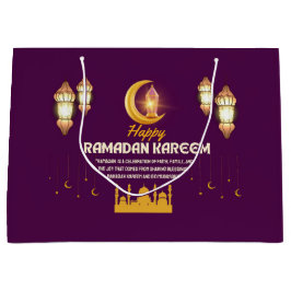 Bolsa De Regalo Grande Elegant Gold Crescent Ramadan Mubarak Greeting