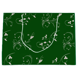 Bolsa De Regalo Grande Elegant Pink Floral Swirl 