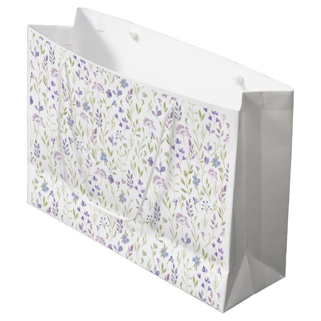 Bolsa De Regalo Grande Elegant Purple Wildflower (Angulo Anverso)
