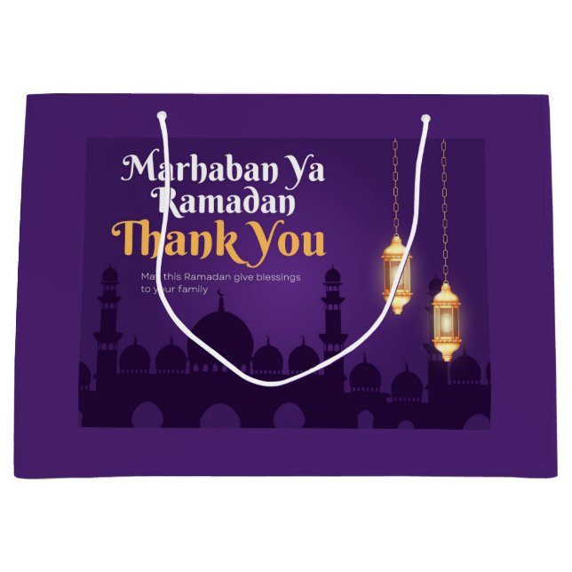 Bolsa De Regalo Grande Elegant Ramadan Greetings- Gold Ramadan Kareem (Anverso)
