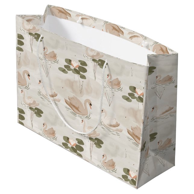 Bolsa De Regalo Grande Elegant swan pattern pattern (Angulo reverso)