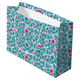 Bolsa De Regalo Grande Elegant Teal and Magenta Foliage Pattern