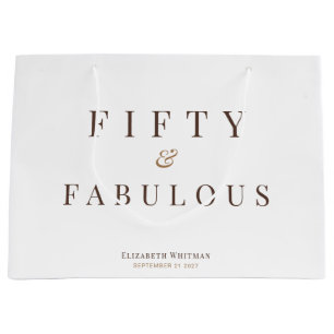 Bolsa De Regalo Grande Elegante 50 y fabuloso cumpleaños 50