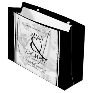 Bolsa De Regalo Grande Elegante 60.º 75° Aniversario del Boda del Diamant