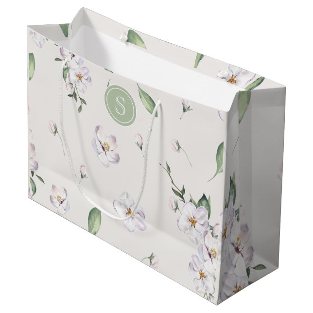Bolsa De Regalo Grande Elegante acuarela de primavera floral (Angulo Anverso)