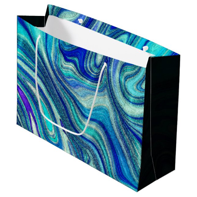 Bolsa De Regalo Grande Elegante Aquamarine Paua Rainbow Shell inspirado (Angulo Anverso)